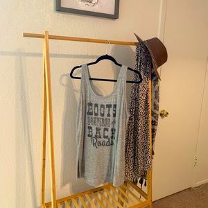 “Boots bonfires & backroads” tank
